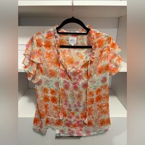 MISA Floral Blouse - Orange and Pink